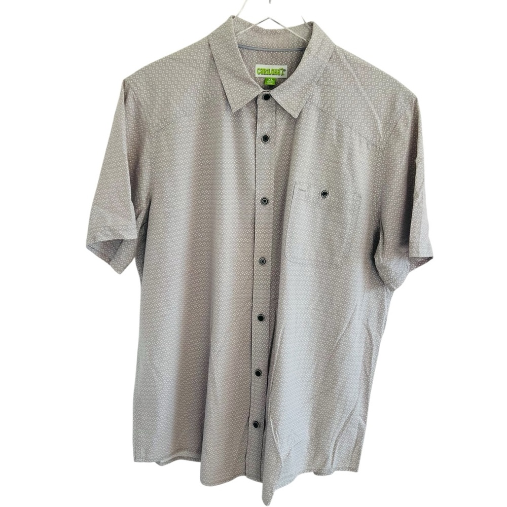 Cariloha Men's Casual Gray Button Down Shirt